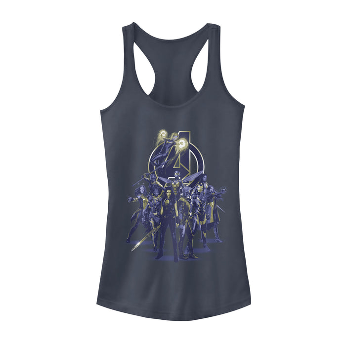 fifth sun Junior's Marvel Avengers: Endgame Heroine Collage Racerback Tank Top
