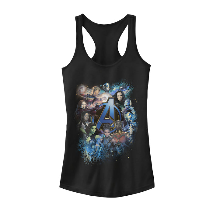 fifth sun Junior's Marvel Avengers: Endgame Heroine Poster Racerback Tank Top