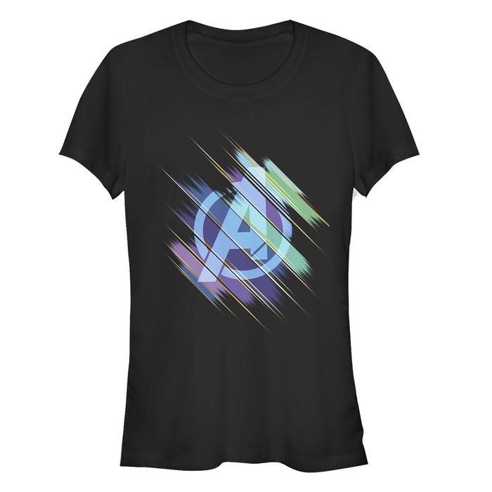 fifth sun Junior's Marvel Avengers: Endgame Logo Glitch Streaks T-Shirt