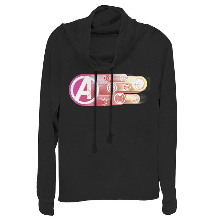 fifth sun Junior's Marvel Avengers: Endgame Logo Swipe Button Cowl Neck Sweatshirt