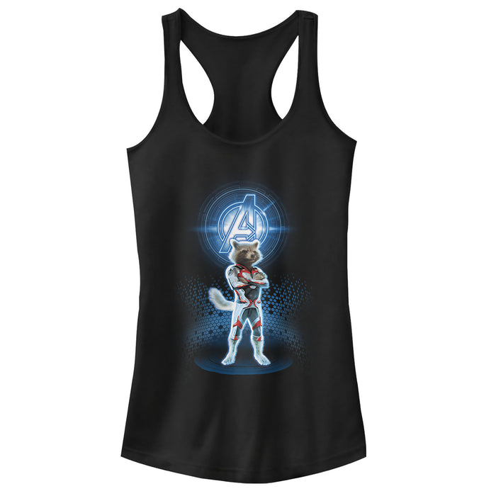 fifth sun Junior's Marvel Avengers: Endgame Rocket Quantum Ready Racerback Tank Top