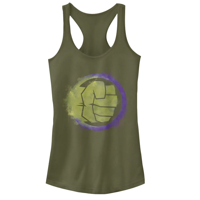 Fifth Sun Junior's Marvel Avengers: Endgame Smudged Hulk Racerback Tank Top