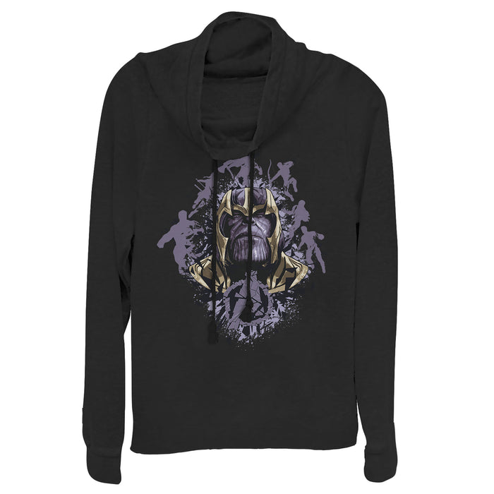 fifth sun Junior's Marvel Avengers: Endgame Thanos Inkblot Frame Cowl Neck Sweatshirt