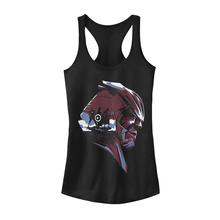 fifth sun Junior's Marvel Avengers: Endgame Thanos Silhouette Racerback Tank Top