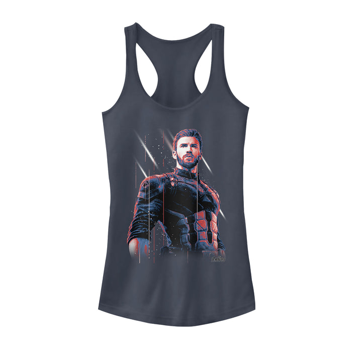 fifth sun Junior's Marvel Avengers: Infinity War Captain America Streak Racerback Tank Top