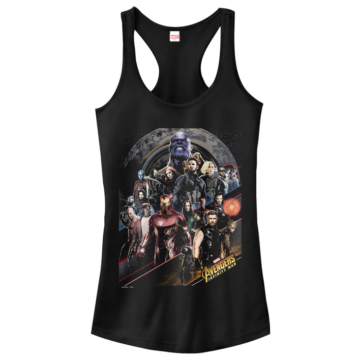 fifth sun Junior's Marvel Avengers: Infinity War Character Scene Racerback Tank Top