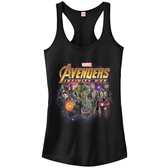 fifth sun Junior's Marvel Avengers: Infinity War Character Shot Racerback Tank Top