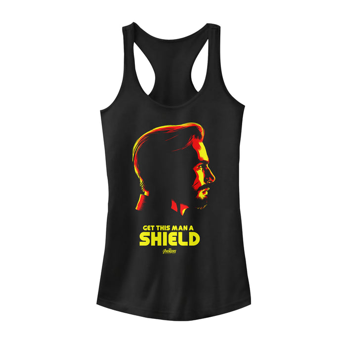 fifth sun Junior's Marvel Avengers: Infinity War Get Captain America a Shield Racerback Tank Top