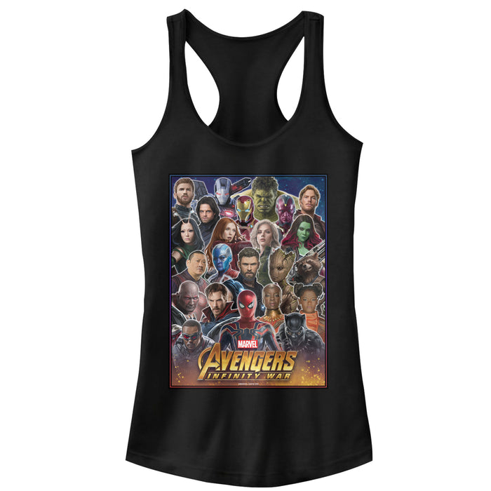 fifth sun Junior's Marvel Avengers: Infinity War Hero Collage Racerback Tank Top