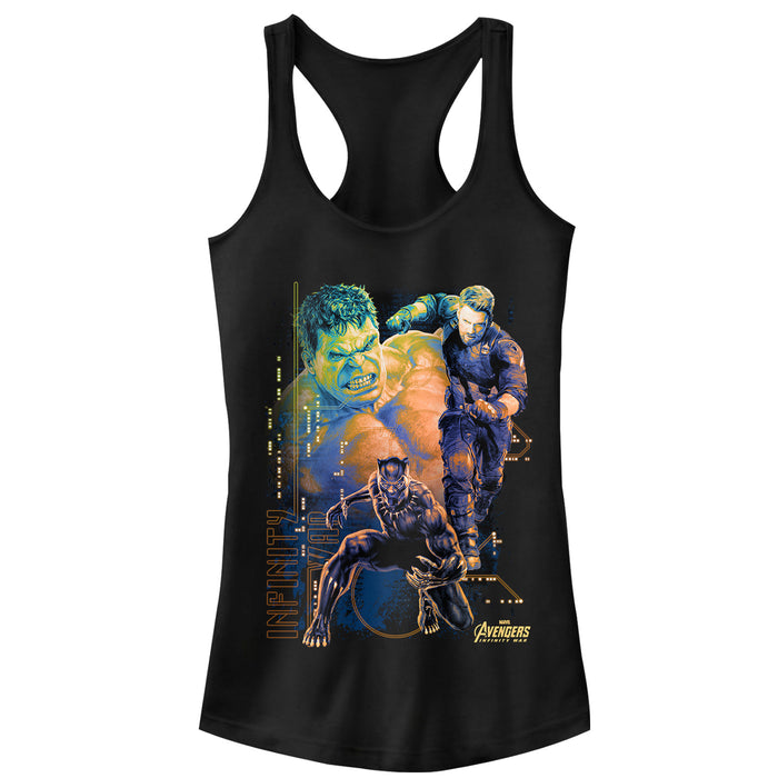 fifth sun Junior's Marvel Avengers: Infinity War Heroes Racerback Tank Top