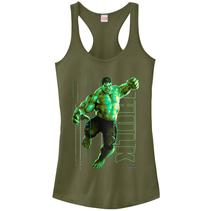 fifth sun Junior's Marvel Avengers: Infinity War Hulk Portrait Racerback Tank Top