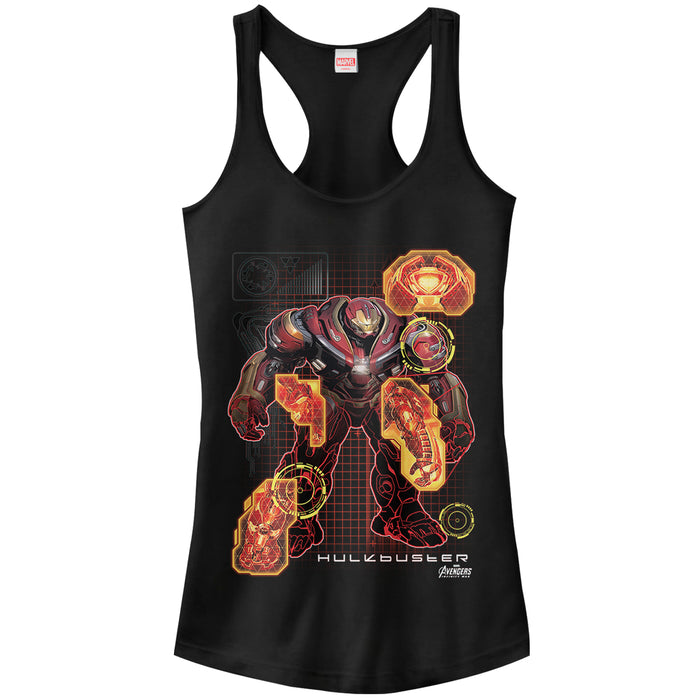 fifth sun Junior's Marvel Avengers: Infinity War Hulkbuster Schematic Racerback Tank Top