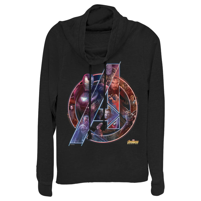 fifth sun Junior's Marvel Avengers: Infinity War Logo Cowl Neck Sweatshirt