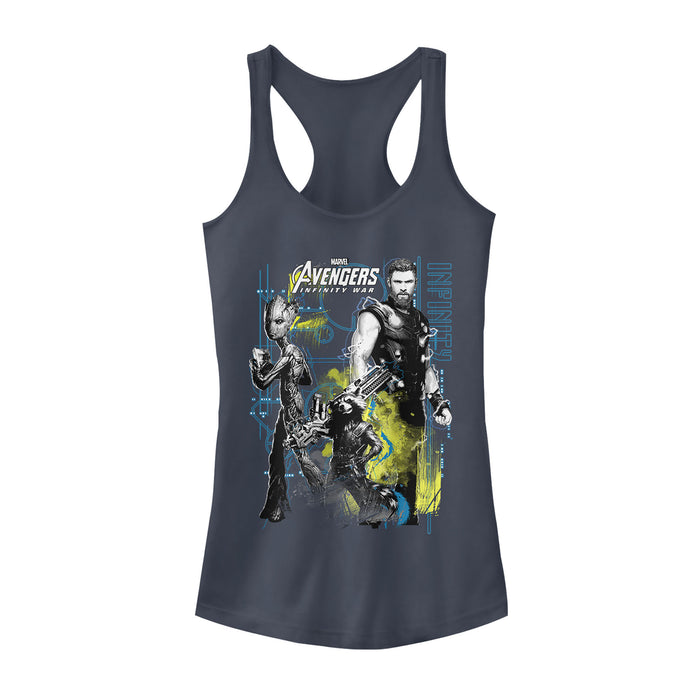 fifth sun Junior's Marvel Avengers: Infinity War Space Crew Racerback Tank Top