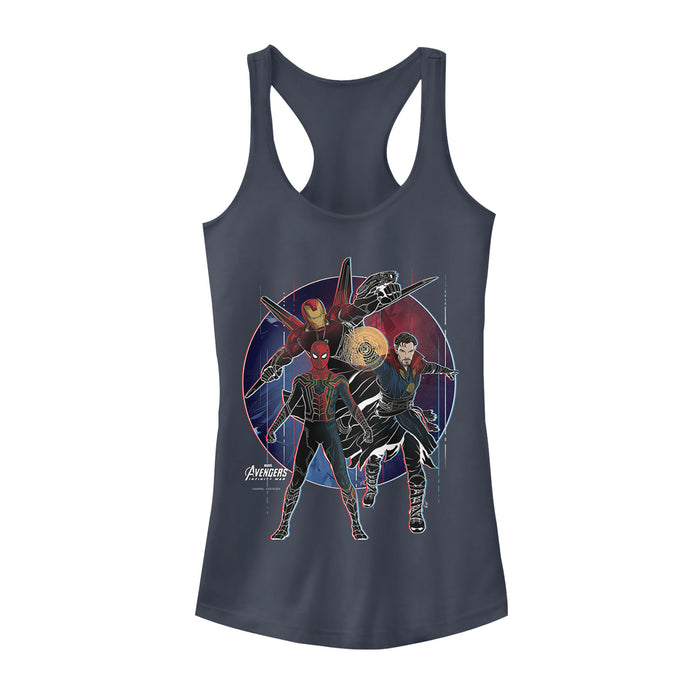 fifth sun Junior's Marvel Avengers: Infinity War Spider-Man Circle Racerback Tank Top
