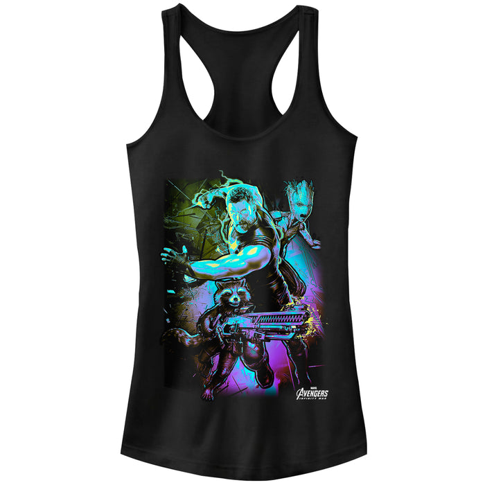 fifth sun Junior's Marvel Avengers: Infinity War Thor Lightning Racerback Tank Top