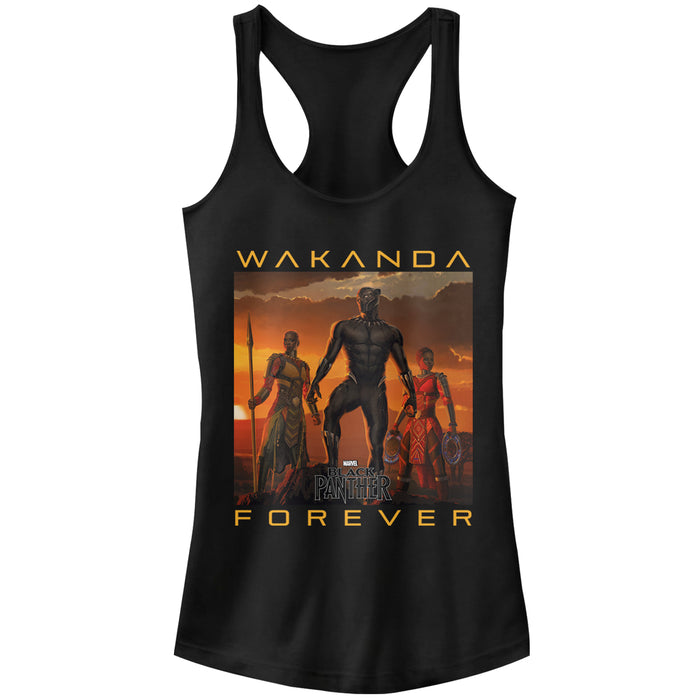 fifth sun Junior's Marvel Black Panther 2018 Wakanda Forever Racerback Tank Top
