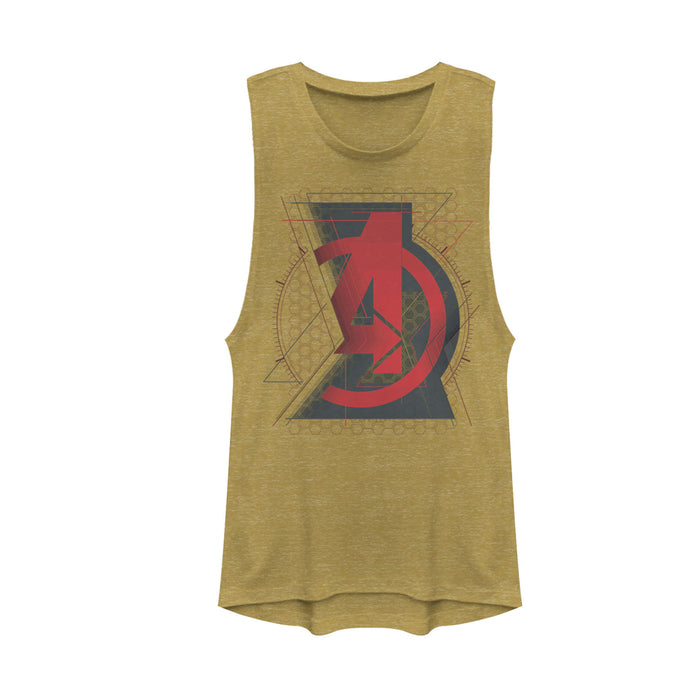 fifth sun Junior's Marvel Black Widow Avenger Logo Festival Muscle Tee