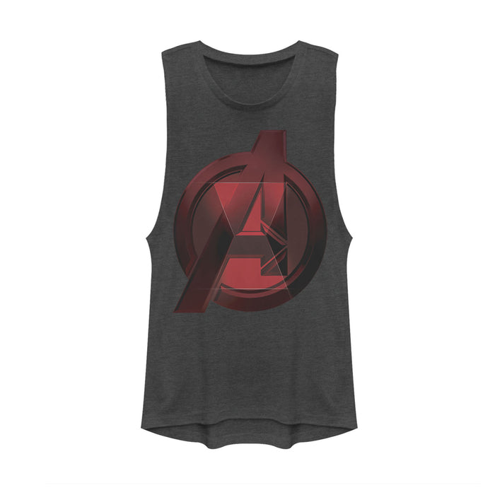 fifth sun Junior's Marvel Black Widow Avenger Symbol Festival Muscle Tee
