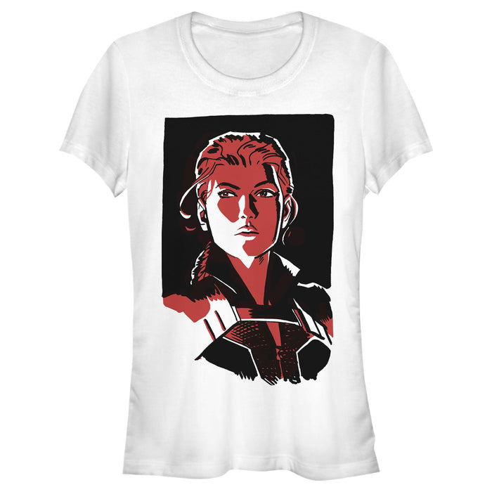 fifth sun Junior's Marvel Black Widow Cell Shade Portrait T-Shirt