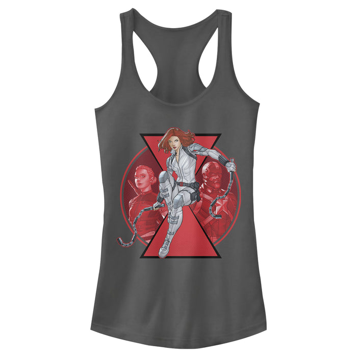 fifth sun Junior's Marvel Black Widow Family Circle Racerback Tank Top