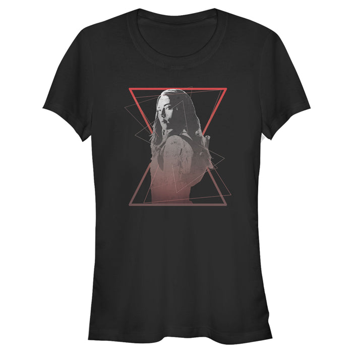fifth sun Junior's Marvel Black Widow Geometric Twist T-Shirt
