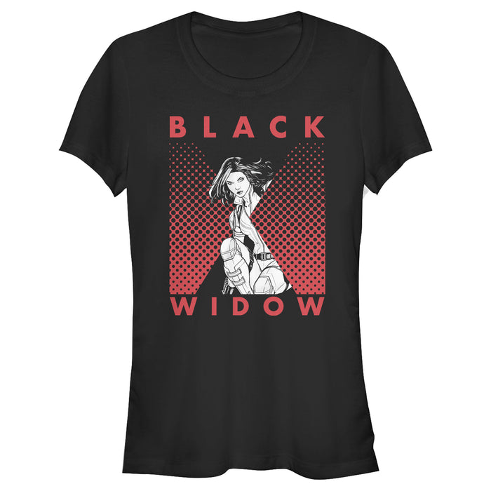 fifth sun Junior's Marvel Black Widow Gradient Pose T-Shirt