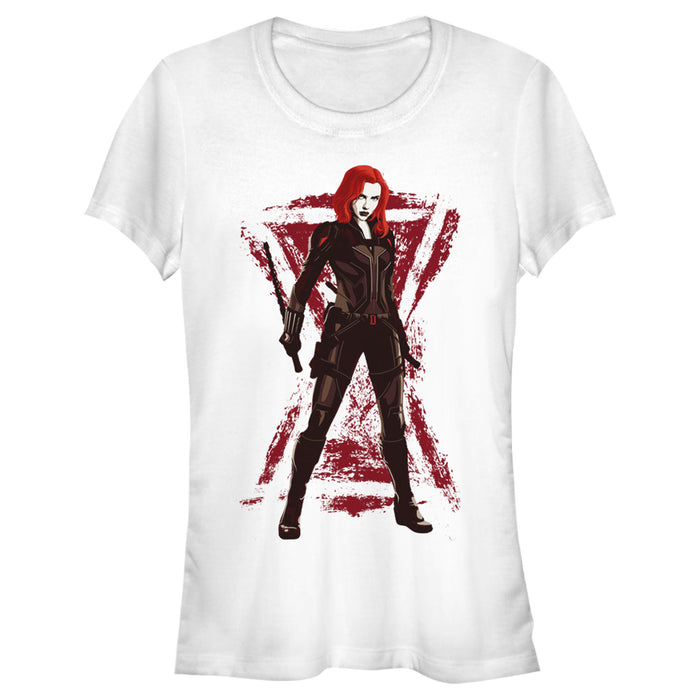 fifth sun Junior's Marvel Black Widow Grunge Hourglass T-Shirt