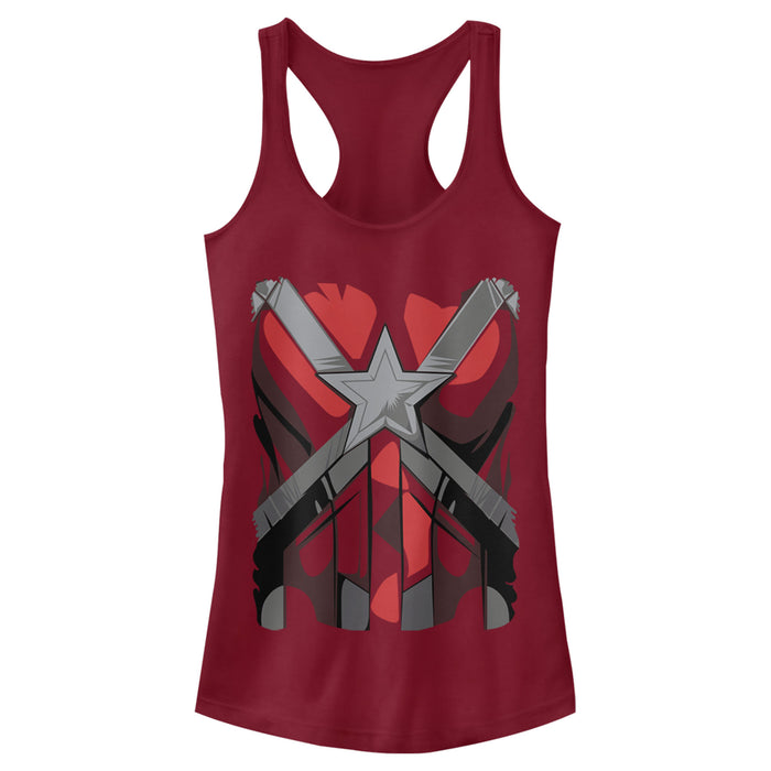fifth sun Junior's Marvel Black Widow Guardian Costume Racerback Tank Top