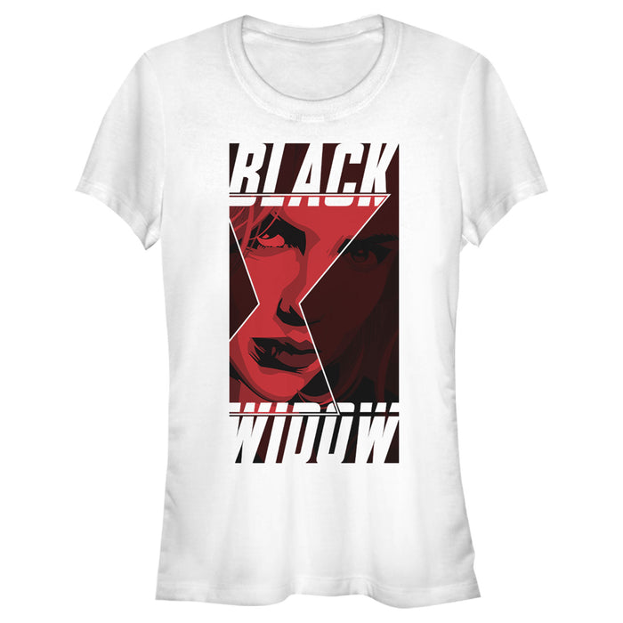 fifth sun Junior's Marvel Black Widow Hourglass Peek T-Shirt