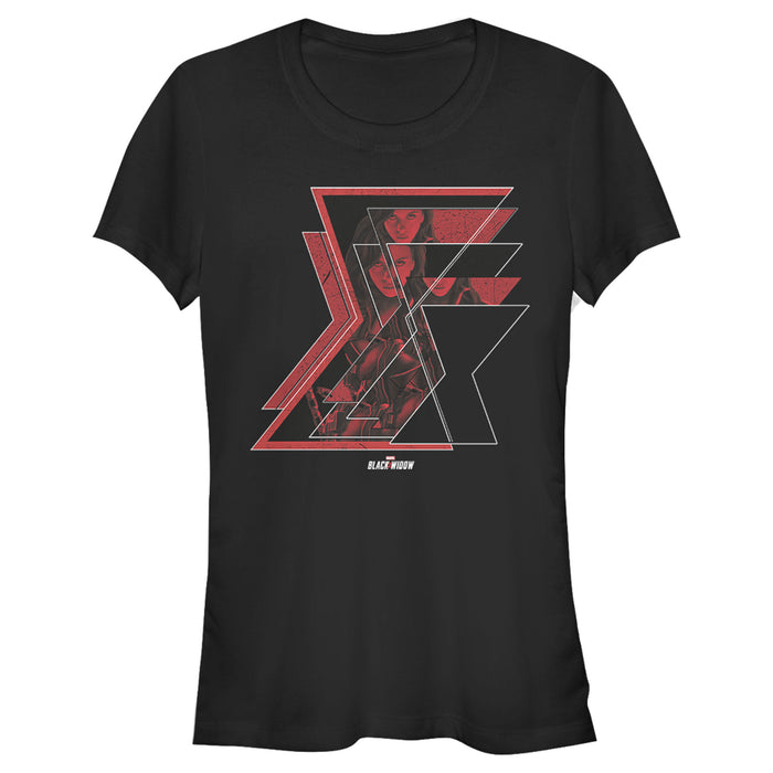 fifth sun Junior's Marvel Black Widow Hourglass Reflection T-Shirt