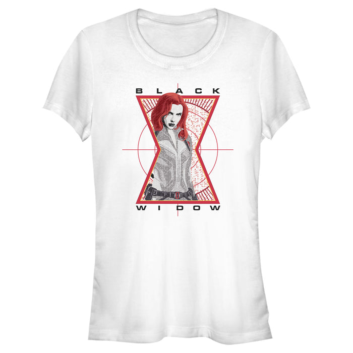 fifth sun Junior's Marvel Black Widow Hourglass Target T-Shirt