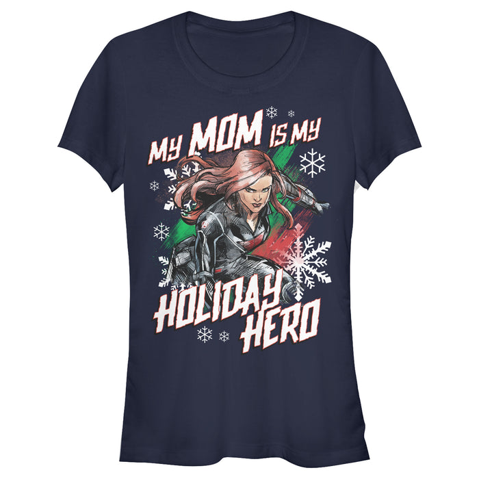 fifth sun Junior's Marvel Black Widow Mom Holiday Hero T-Shirt