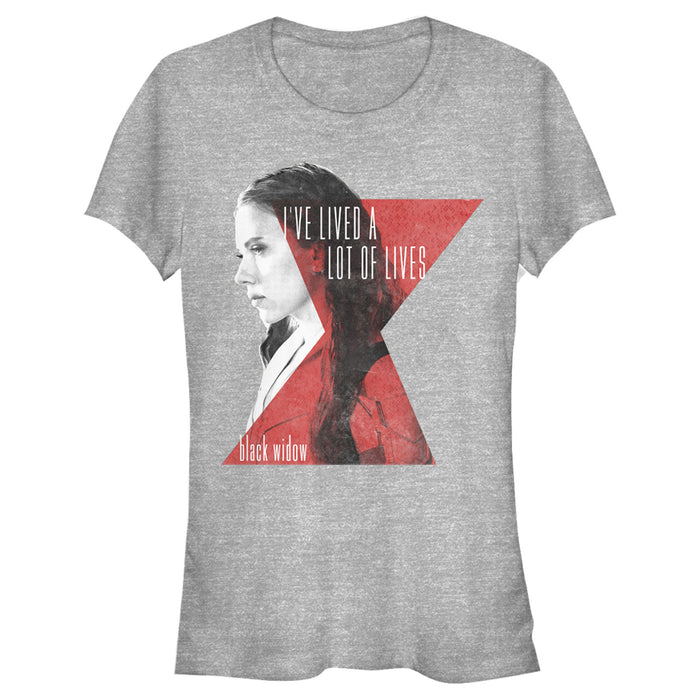 fifth sun Junior's Marvel Black Widow Multiple Lives T-Shirt