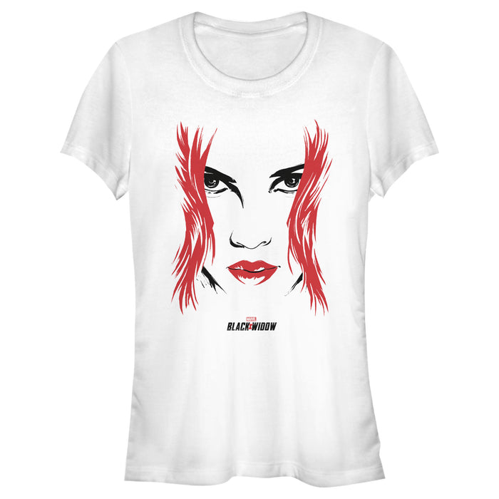 fifth sun Junior's Marvel Black Widow Painted 80's Face T-Shirt