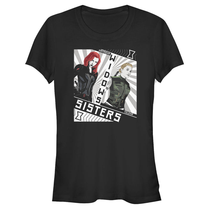 fifth sun Junior's Marvel Black Widow Sisters Cartoon T-Shirt