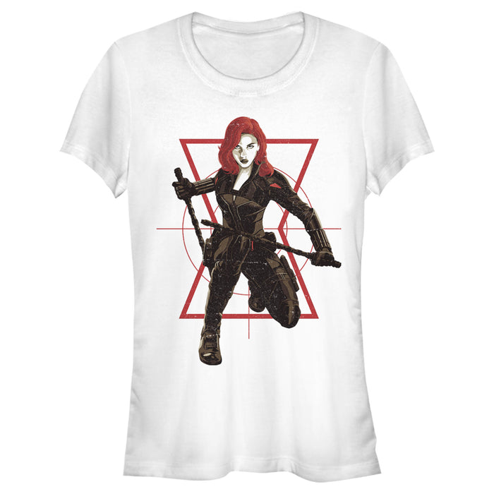 fifth sun Junior's Marvel Black Widow Symbol Target T-Shirt