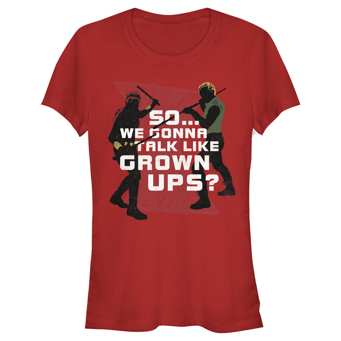 fifth sun Junior's Marvel Black Widow Talk Like Grownups T-Shirt