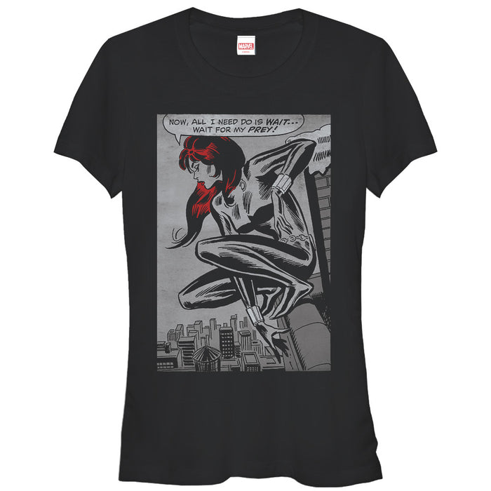 fifth sun Junior's Marvel Black Widow Wait for Prey T-Shirt