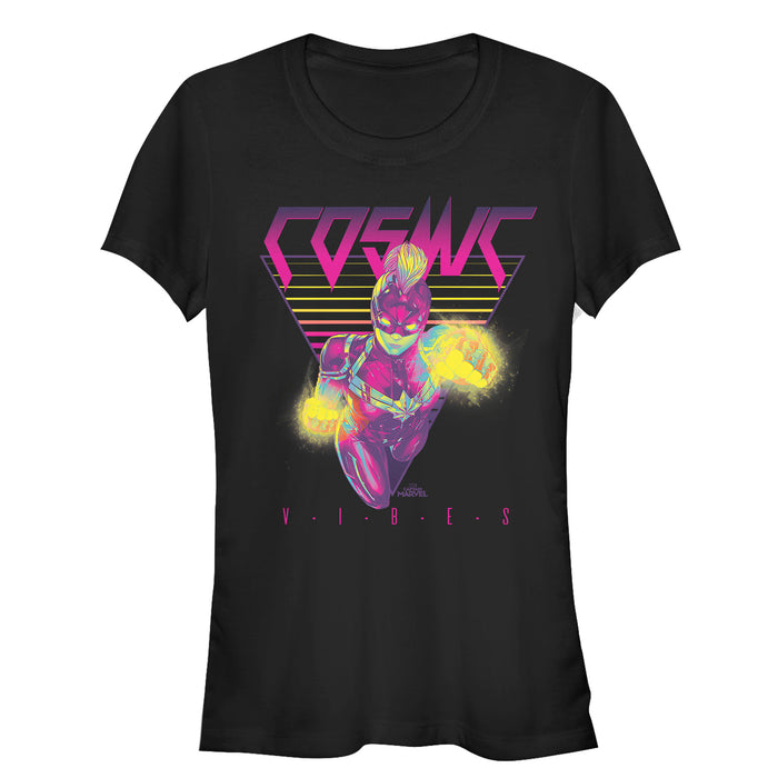 fifth sun Junior's Marvel Captain Marvel '90s Cosmic Vibes T-Shirt