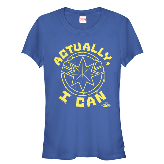 fifth sun Junior's Marvel Captain Marvel Actually Can Quote T-Shirt