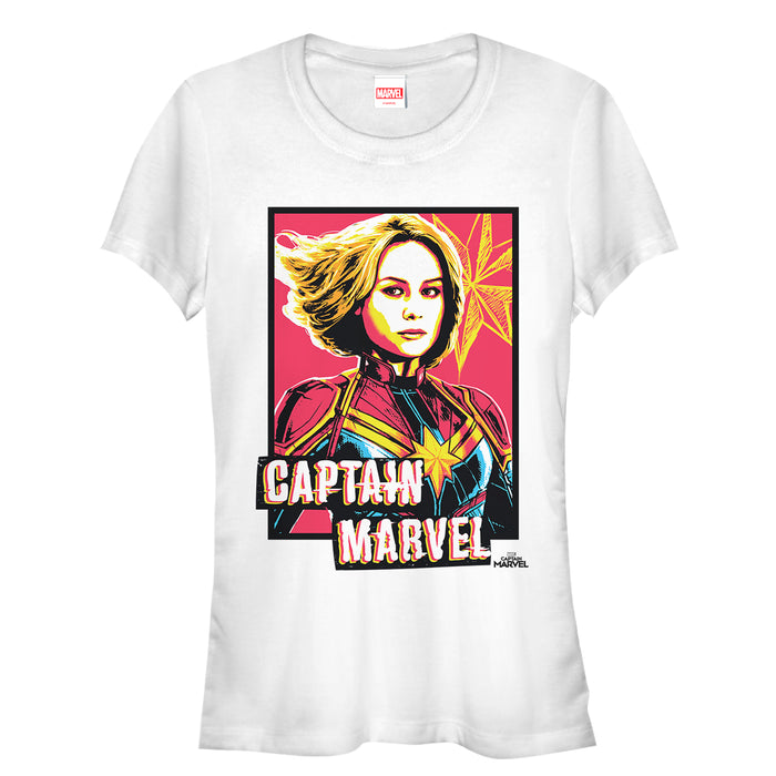 fifth sun Junior's Marvel Captain Marvel Artistic Portrait T-Shirt
