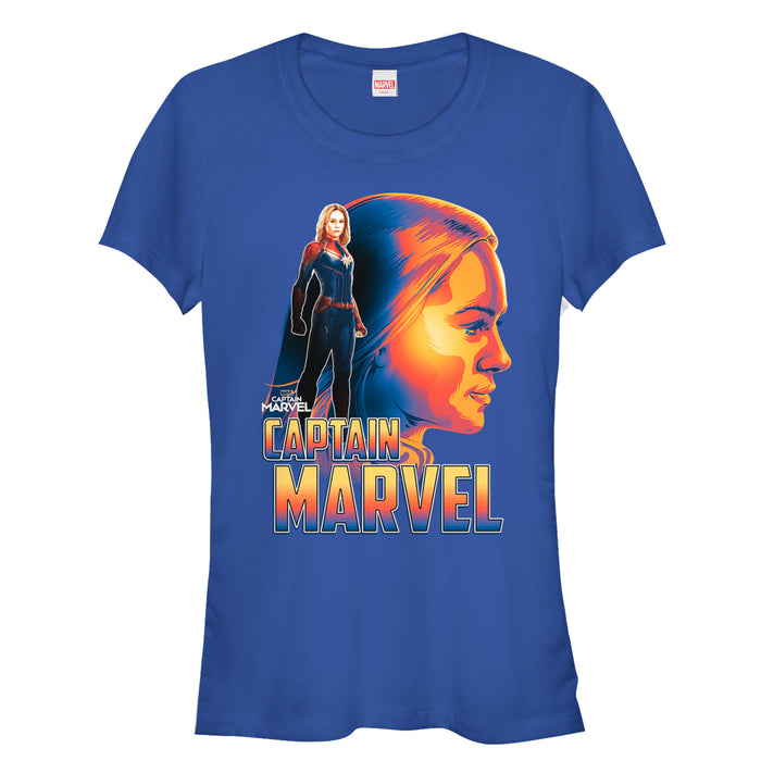 fifth sun Junior's Marvel Captain Marvel Artistic Profile T-Shirt