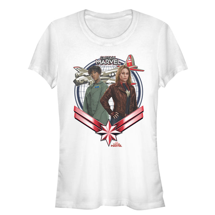 fifth sun Junior's Marvel Captain Marvel Best Friends T-Shirt