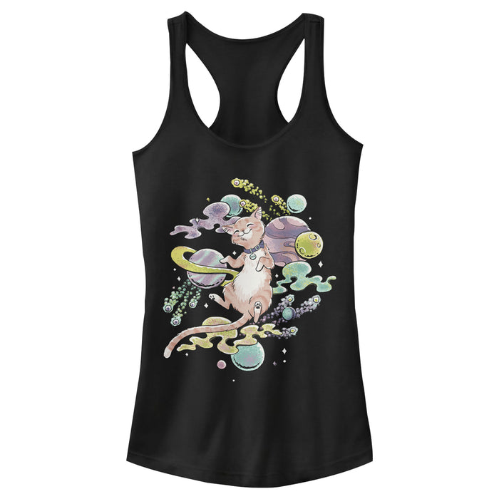 fifth sun Junior's Marvel Captain Marvel Celestial Goose In Space Racerback Tank Top