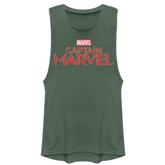 fifth sun Junior's Marvel Captain Marvel Classic Logo Festival Muscle Tee