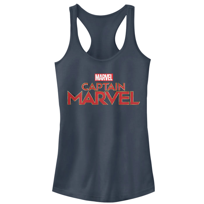 fifth sun Junior's Marvel Captain Marvel Classic Logo Racerback Tank Top