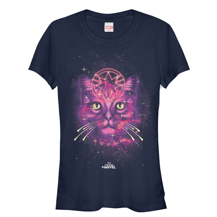 fifth sun Junior's Marvel Captain Marvel Cosmic Goose Cat T-Shirt