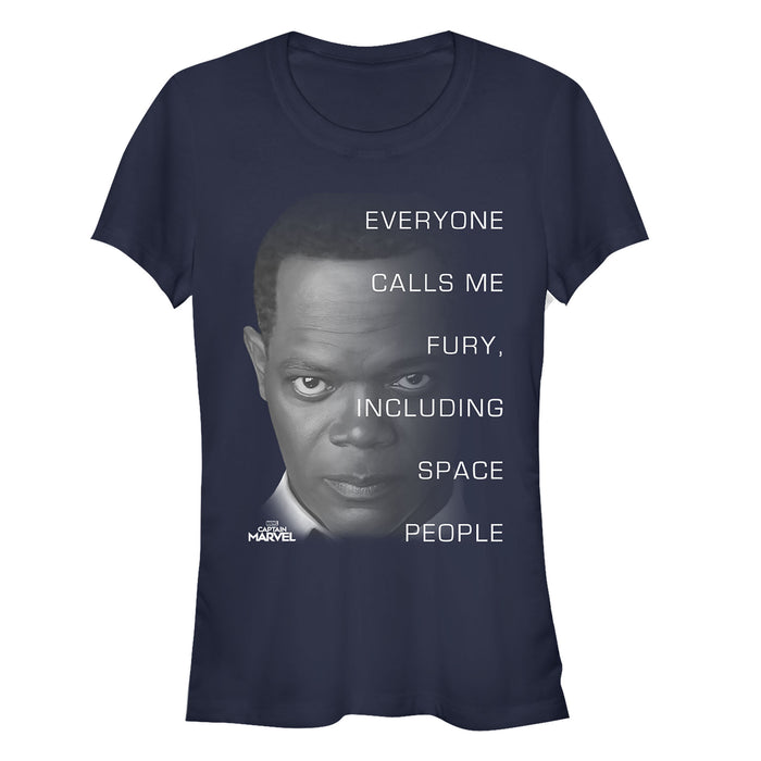 fifth sun Junior's Marvel Captain Marvel Everyone Calls Me Fury T-Shirt