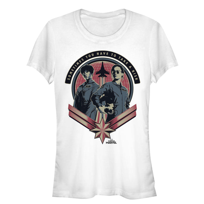 fifth sun Junior's Marvel Captain Marvel Flight Partners T-Shirt
